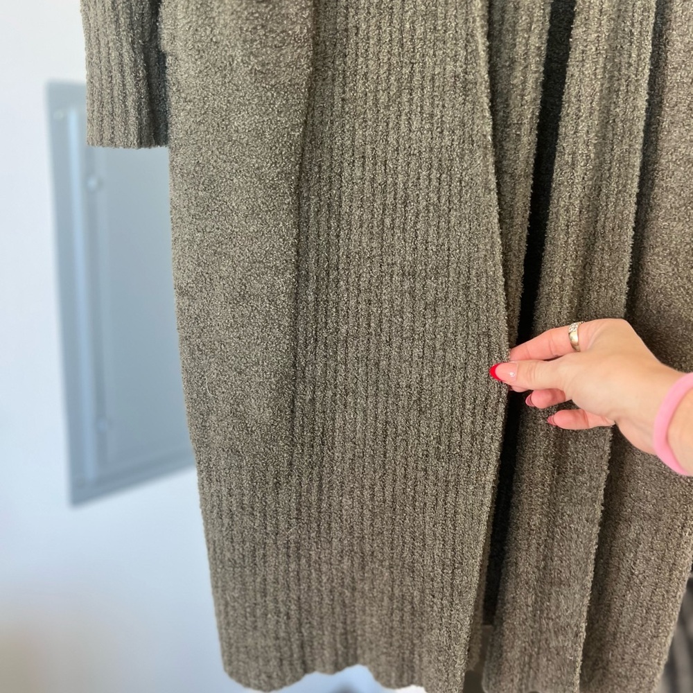 Barefoot Dreams CozyChic Lite Olive Green Duster Cardigan- L - Picture 4 of 9